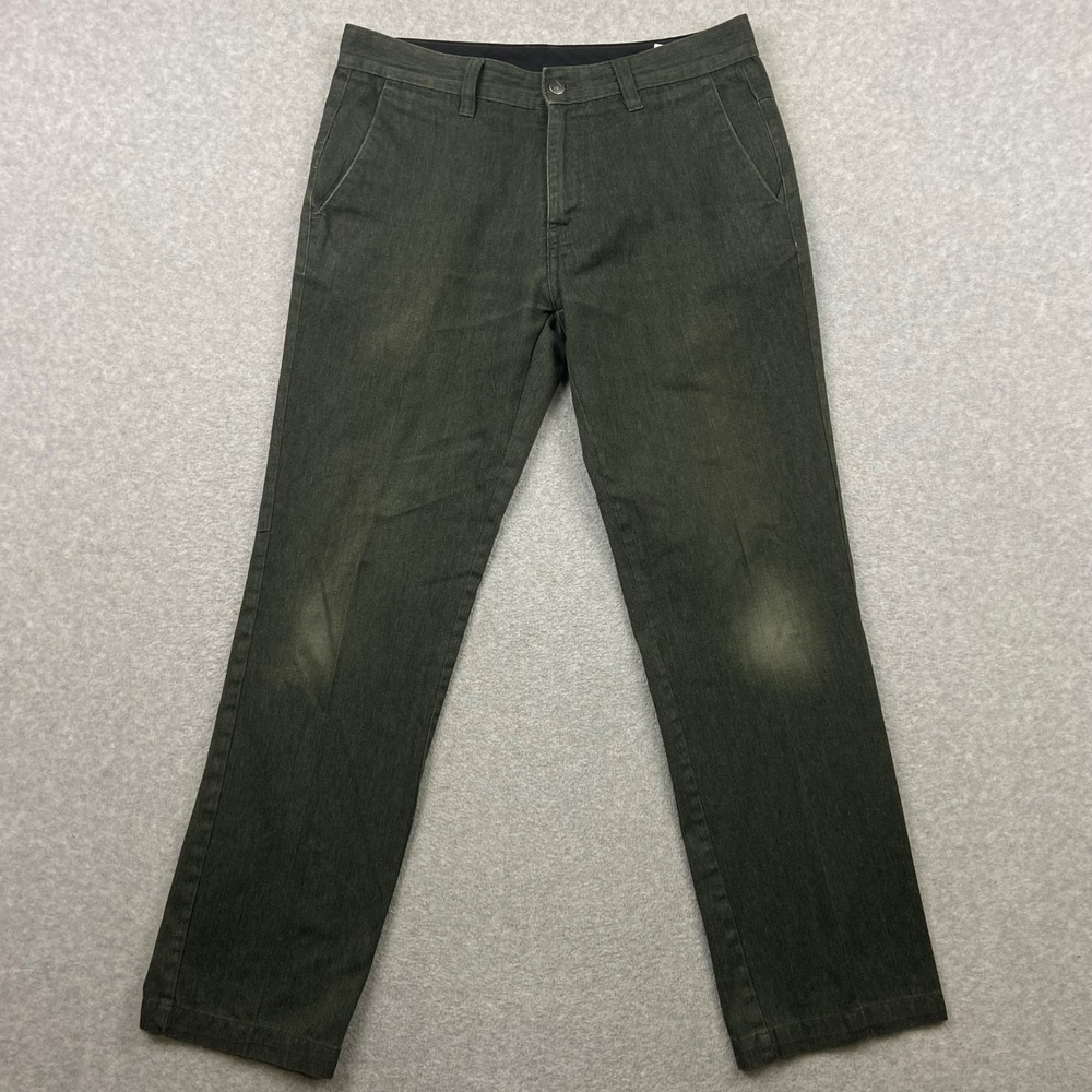 Volcom Chino Pants Mens 33 Gray Straight Fit Casual Skate Trousers A11313S1
